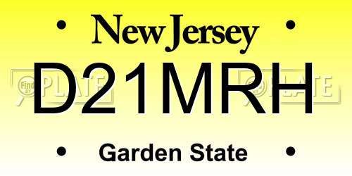 D21MRH New Jersey License Plate