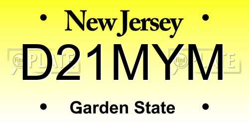 D21MYM New Jersey License Plate