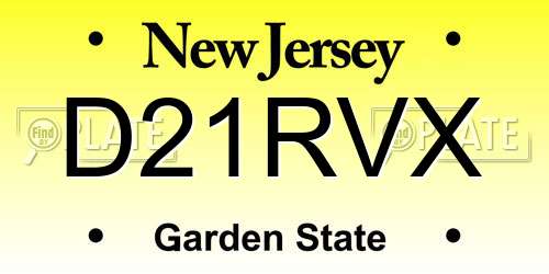 D21RVX New Jersey License Plate