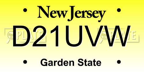 D21UVW New Jersey License Plate