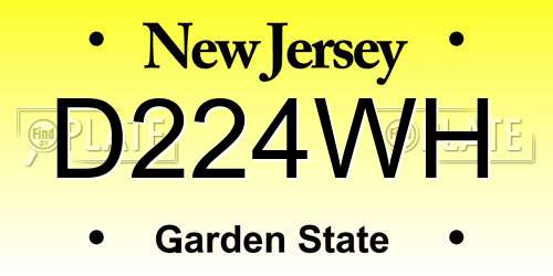 D224WH New Jersey License Plate