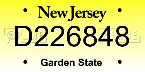 D226848 New Jersey License Plate