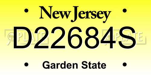 D22684S New Jersey License Plate