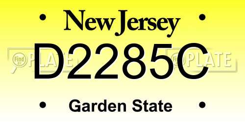 D2285C New Jersey License Plate