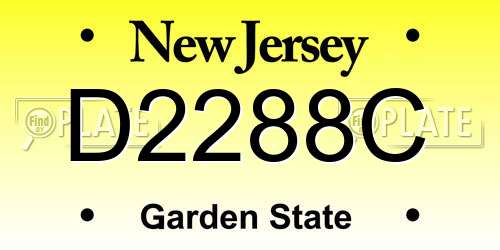 D2288C New Jersey License Plate