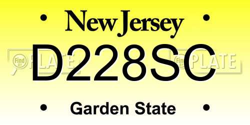 D228SC New Jersey License Plate