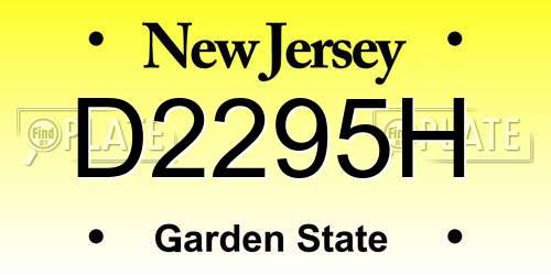 D2295H New Jersey License Plate