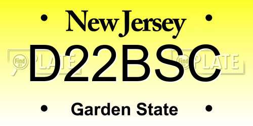 D22BSC New Jersey License Plate