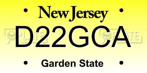 D22GCA New Jersey License Plate