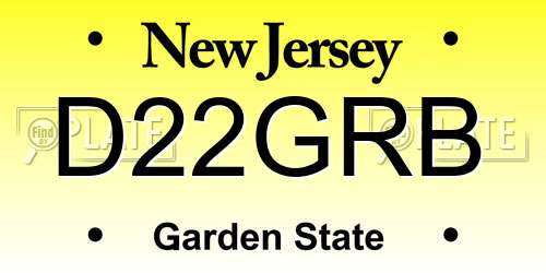D22GRB New Jersey License Plate