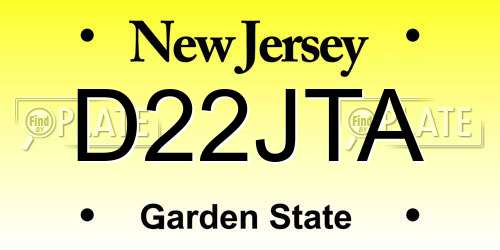 D22JTA New Jersey License Plate