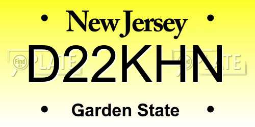 D22KHN New Jersey License Plate
