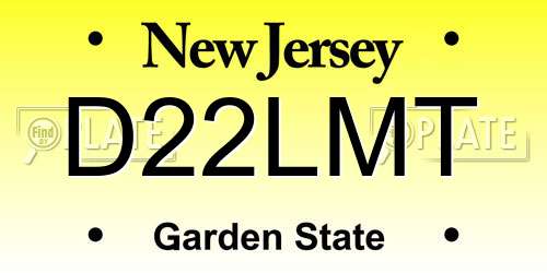 D22LMT New Jersey License Plate