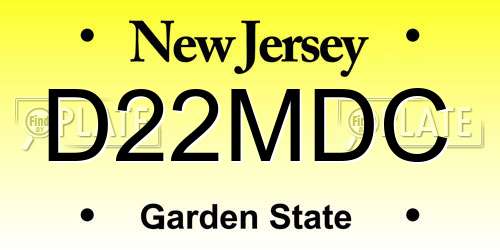 D22MDC New Jersey License Plate