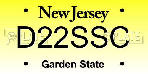 D22SSC New Jersey License Plate