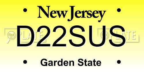 D22SUS New Jersey License Plate