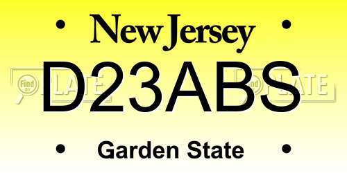 D23ABS New Jersey License Plate