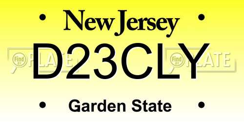 D23CLY New Jersey License Plate