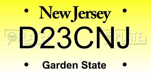 D23CNJ New Jersey License Plate