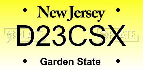 D23CSX New Jersey License Plate