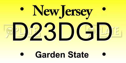 D23DGD New Jersey License Plate