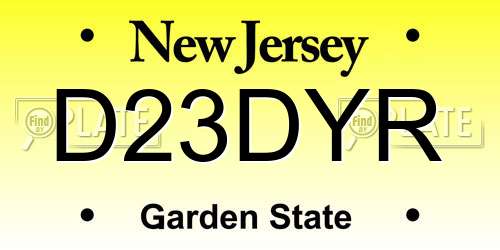 D23DYR New Jersey License Plate