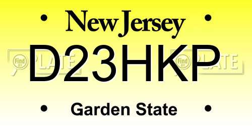 D23HKP New Jersey License Plate
