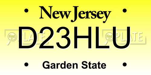 D23HLU New Jersey License Plate