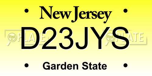 D23JYS New Jersey License Plate