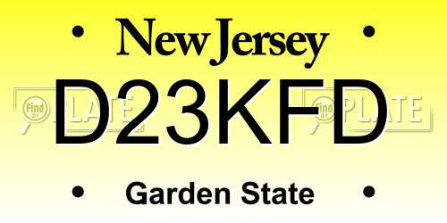 D23KFD New Jersey License Plate