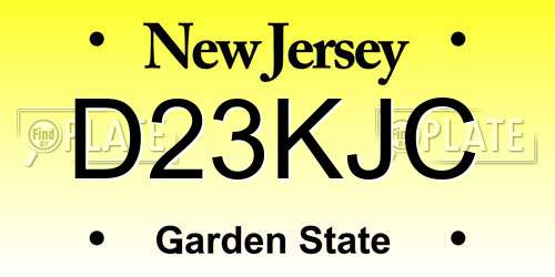 D23KJC New Jersey License Plate
