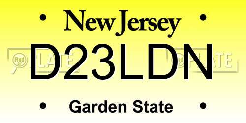 D23LDN New Jersey License Plate