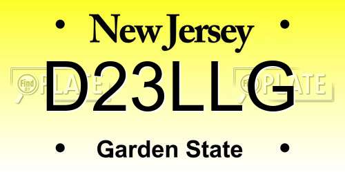 D23LLG New Jersey License Plate
