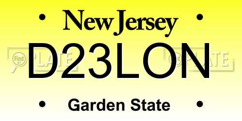 D23LON New Jersey License Plate
