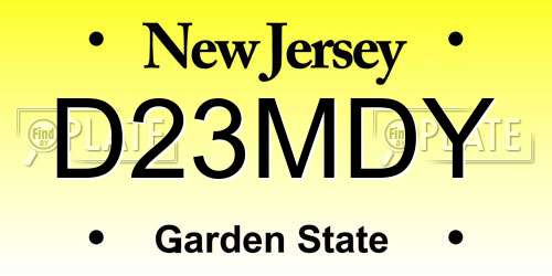 D23MDY New Jersey License Plate