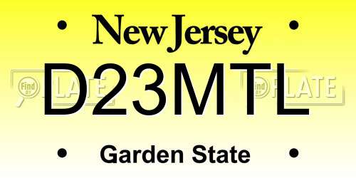 D23MTL New Jersey License Plate