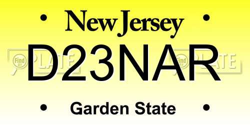 D23NAR New Jersey License Plate