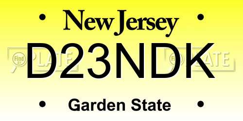 D23NDK New Jersey License Plate