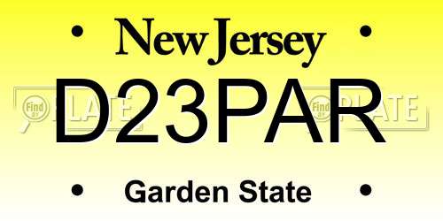 D23PAR New Jersey License Plate