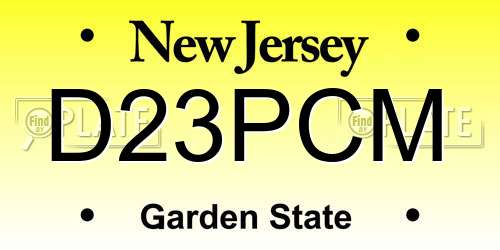 D23PCM New Jersey License Plate