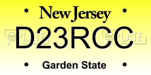 D23RCC New Jersey License Plate