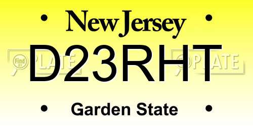 D23RHT New Jersey License Plate