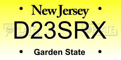 D23SRX New Jersey License Plate