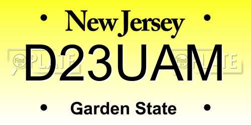 D23UAM New Jersey License Plate