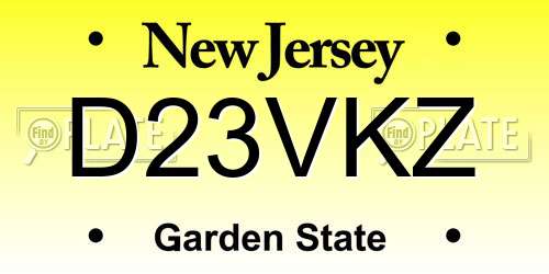 D23VKZ New Jersey License Plate