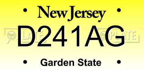 D241AG New Jersey License Plate