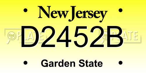 D2452B New Jersey License Plate