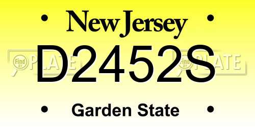 D2452S New Jersey License Plate
