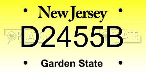 D2455B New Jersey License Plate