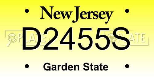 D2455S New Jersey License Plate
